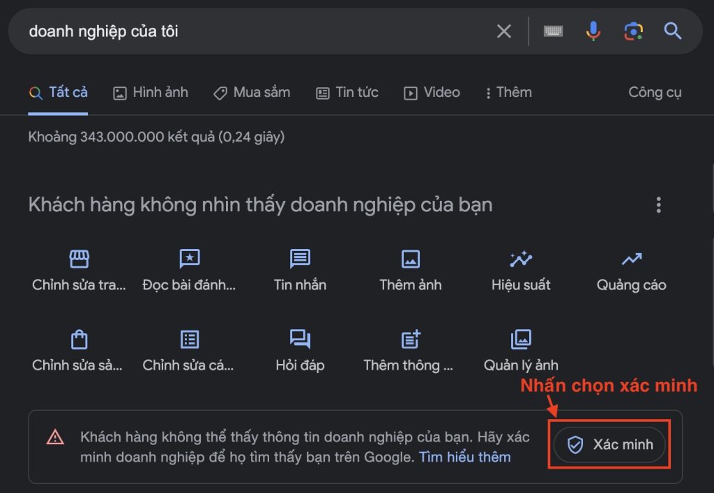 Xác minh doanh nghiệp bằng mã điện thoại