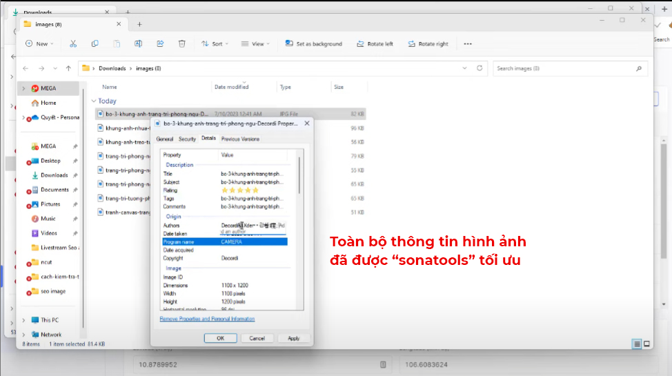 Kiểm tra thông tin metadata của hình ảnh