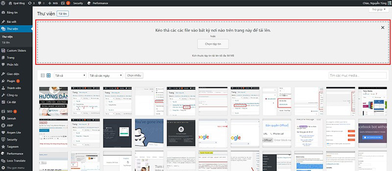 Tải hình ảnh lên bài viết WordPress
