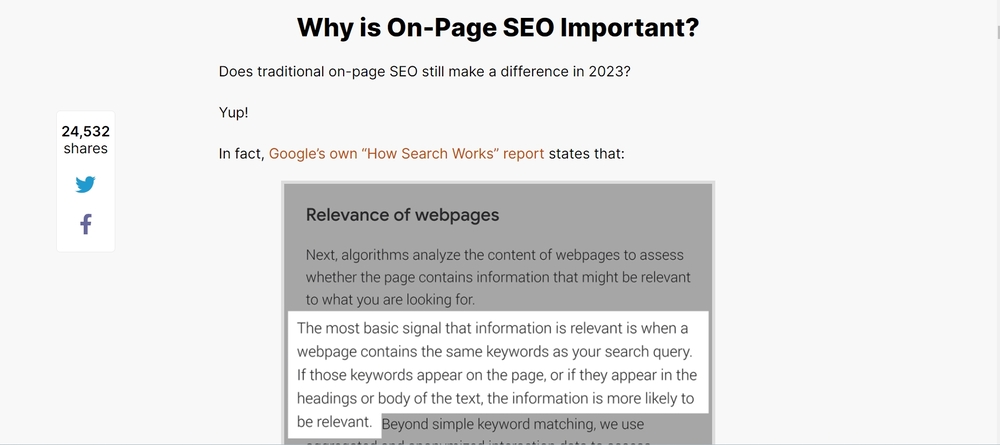 Bài viết của Backlinko về SEO Onpage
