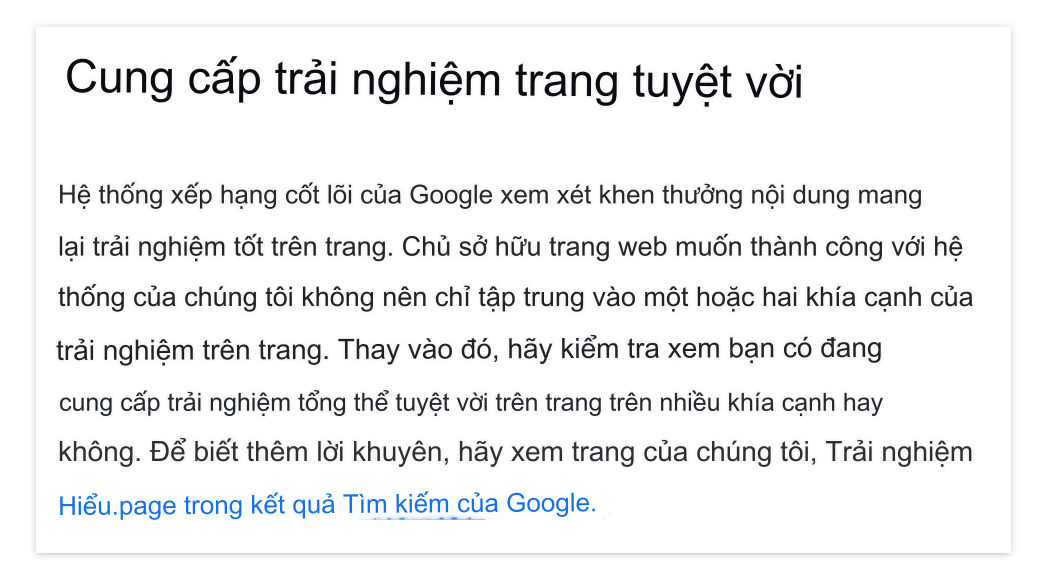 Google nói về trải nghiệm người dùng