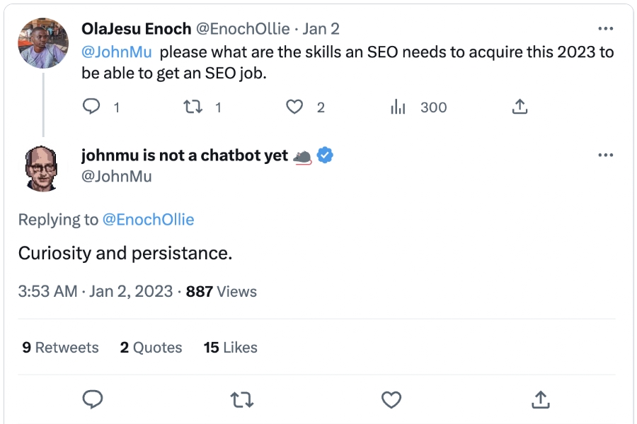 Trích dẫn lời nói của Jonh Muller (chuyên gia tại Google)