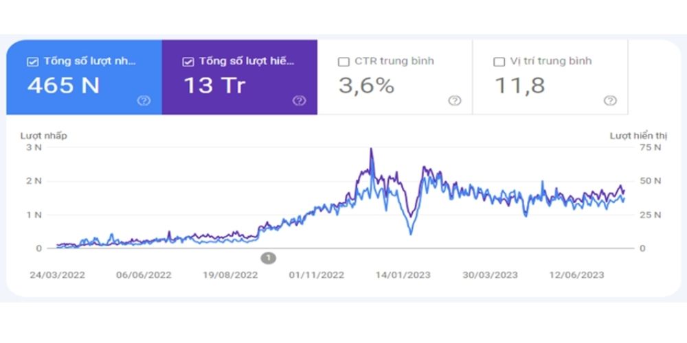 Kết quả SEO tổng thể công ty kinh doanh nghành thể dục thể thao