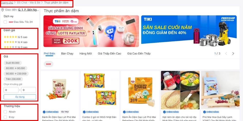 Tối ưu hoá danh mục sản phẩm
