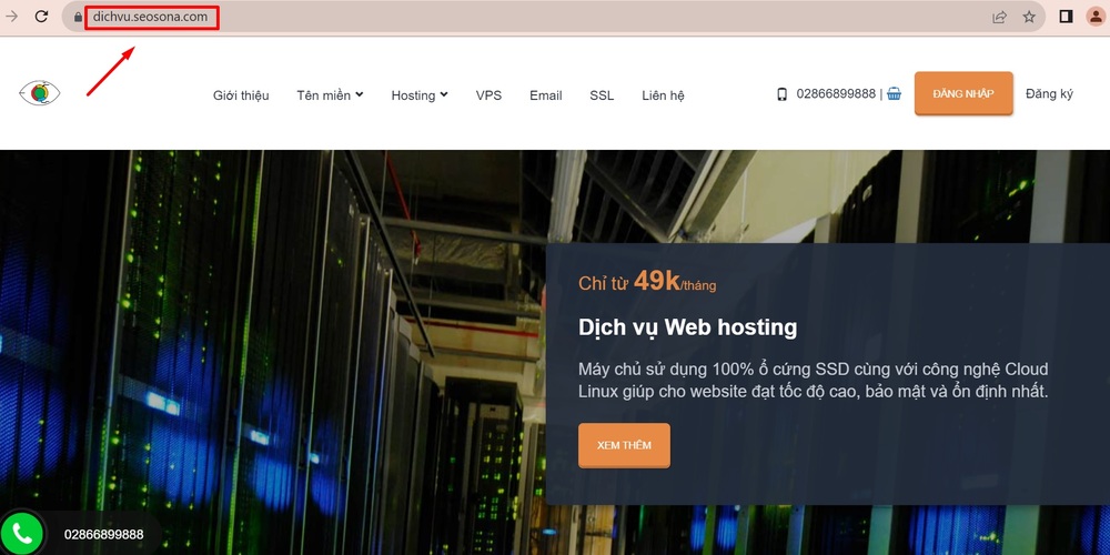 Ví dụ về subdomain của Seosona