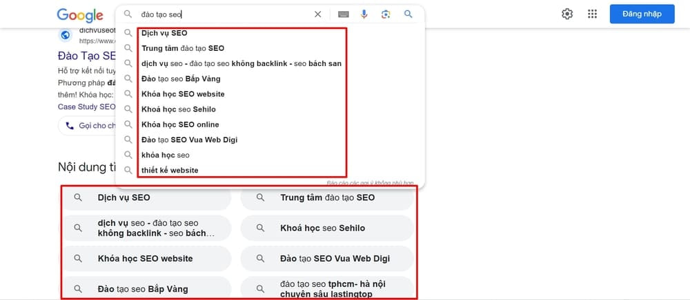 Nghiên cứu từ khóa bằng Google Search