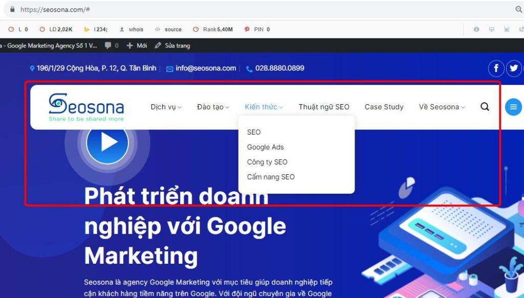 Thanh điều hướng đơn giản