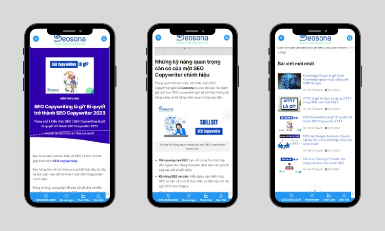 Văn bản website dễ đọc trên thiết bị di động