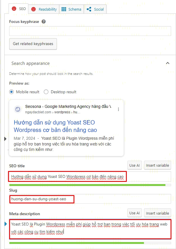 Yoast SEO phân tích nội dung nền tảng