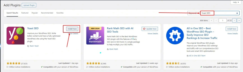Cài đặt plugin Yoast SEO trên WordPress